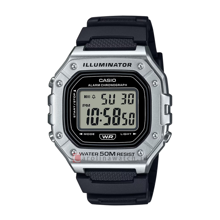 Jam Tangan Casio W-218HM-7A Men Digital Dial Black Resin Band