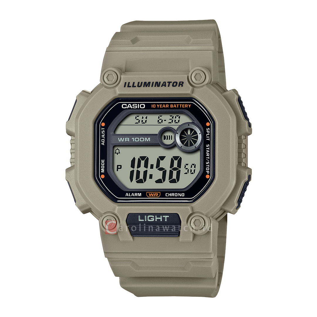 Jam Tangan Casio W-737HX-5A Men Digital Dial Grey Resin Band