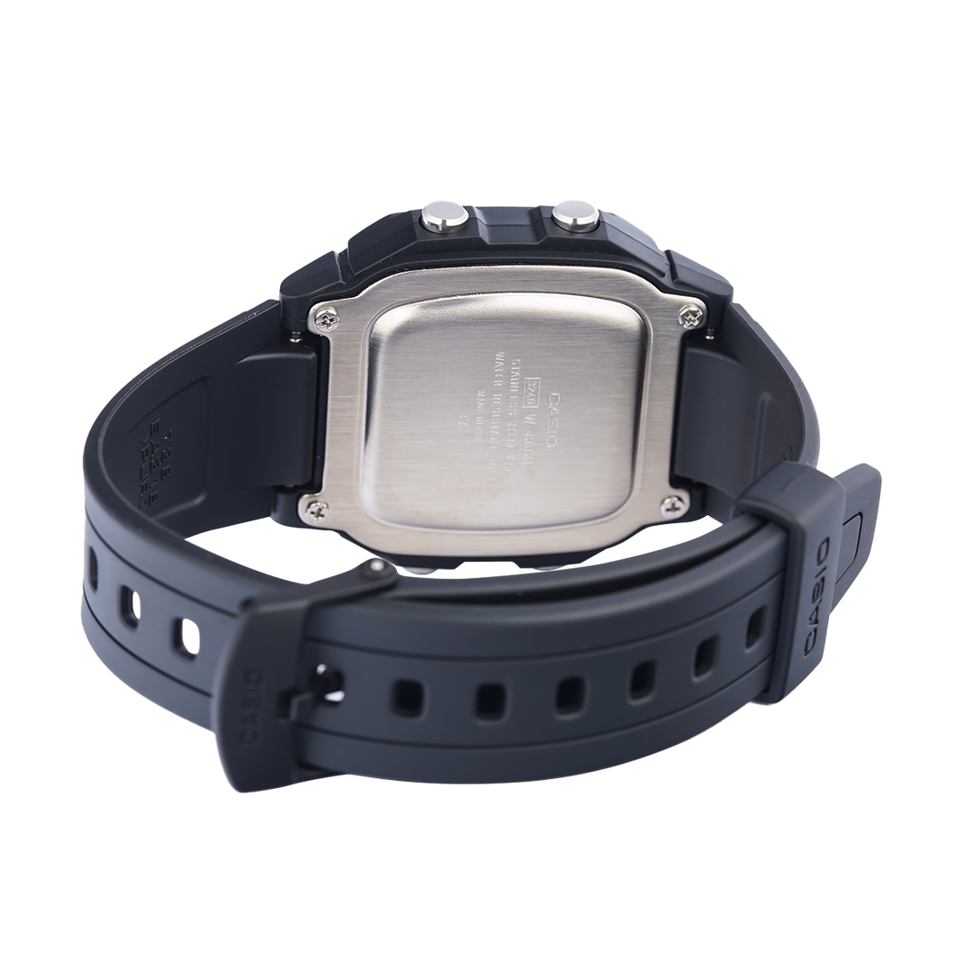 Jam Tangan Casio W-800H-1B Men Digital Dial Black Resin Band
