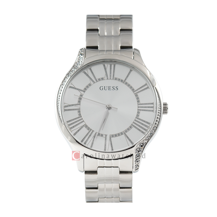 Jam Tangan GUESS W0024L1 Women Silver Dial Stainless Steel Strap