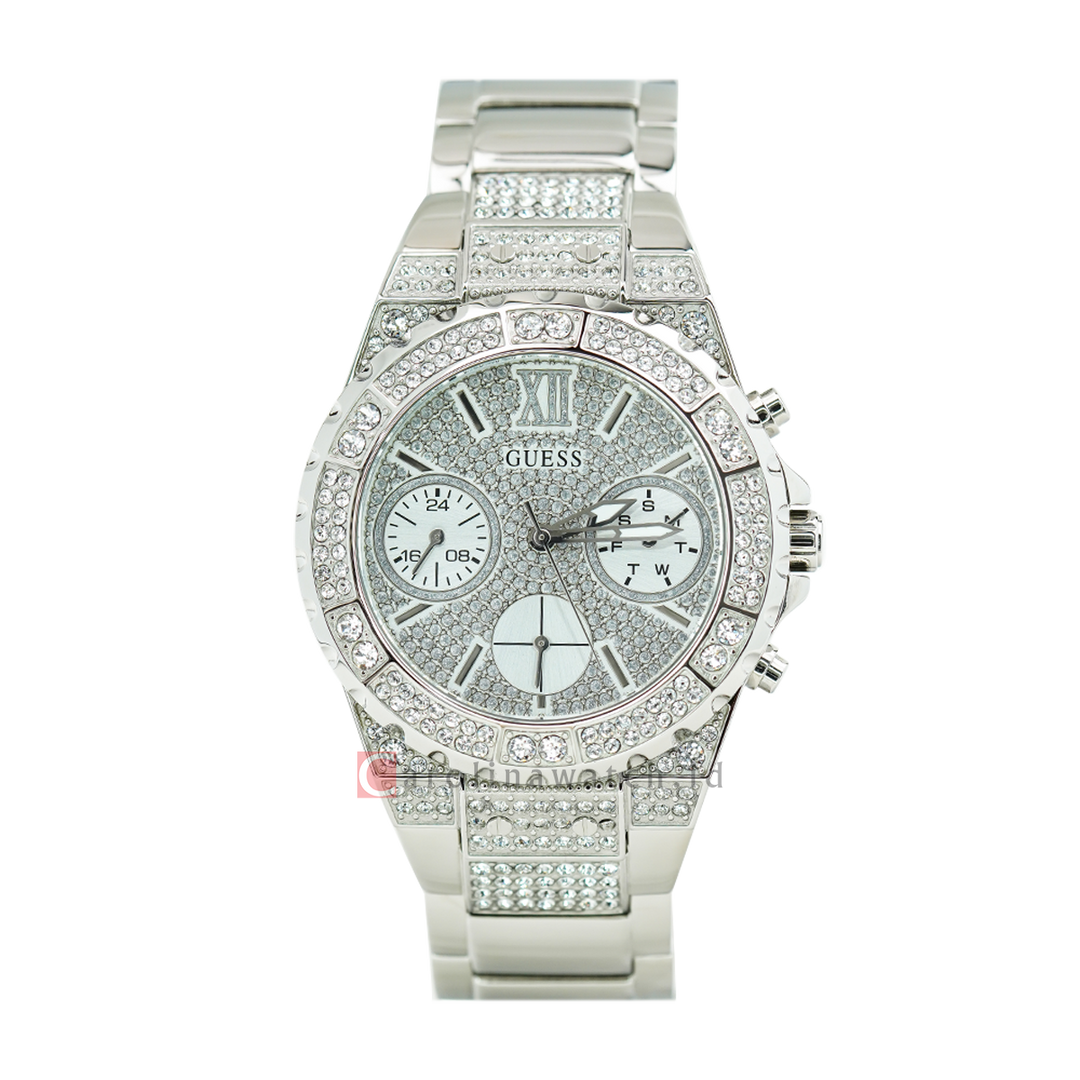 Jam Tangan GUESS W0037L1 Women Silver Dial Stainless Steel Strap