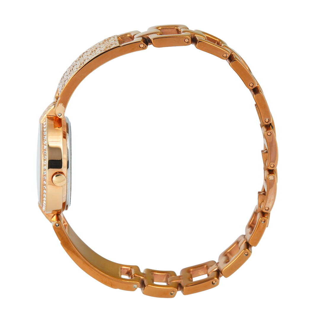 Jam Tangan GUESS W0112L3 Women Silver Dial Rose Gold Stainless Steel Strap