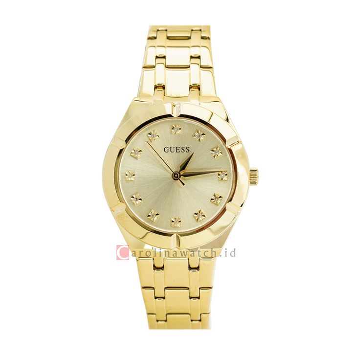 Jam Tangan GUESS W0114L2 Women Gold Dial Gold Stainless Steel Strap