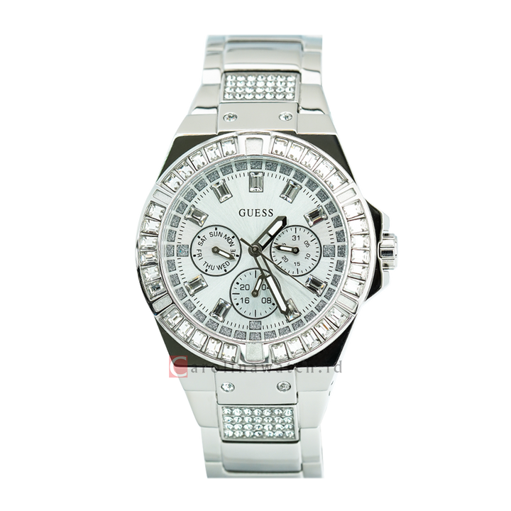 Jam Tangan GUESS W0274L1 Women Silver Dial Stainless Steel Strap