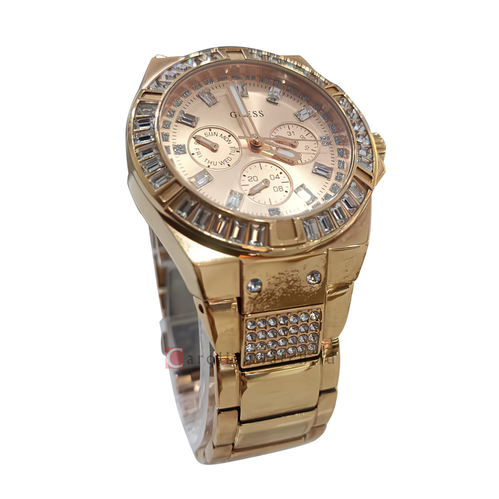 Jam Tangan GUESS W0274L3 Women Rose Gold Dial Rose Gold Stainless Steel Strap