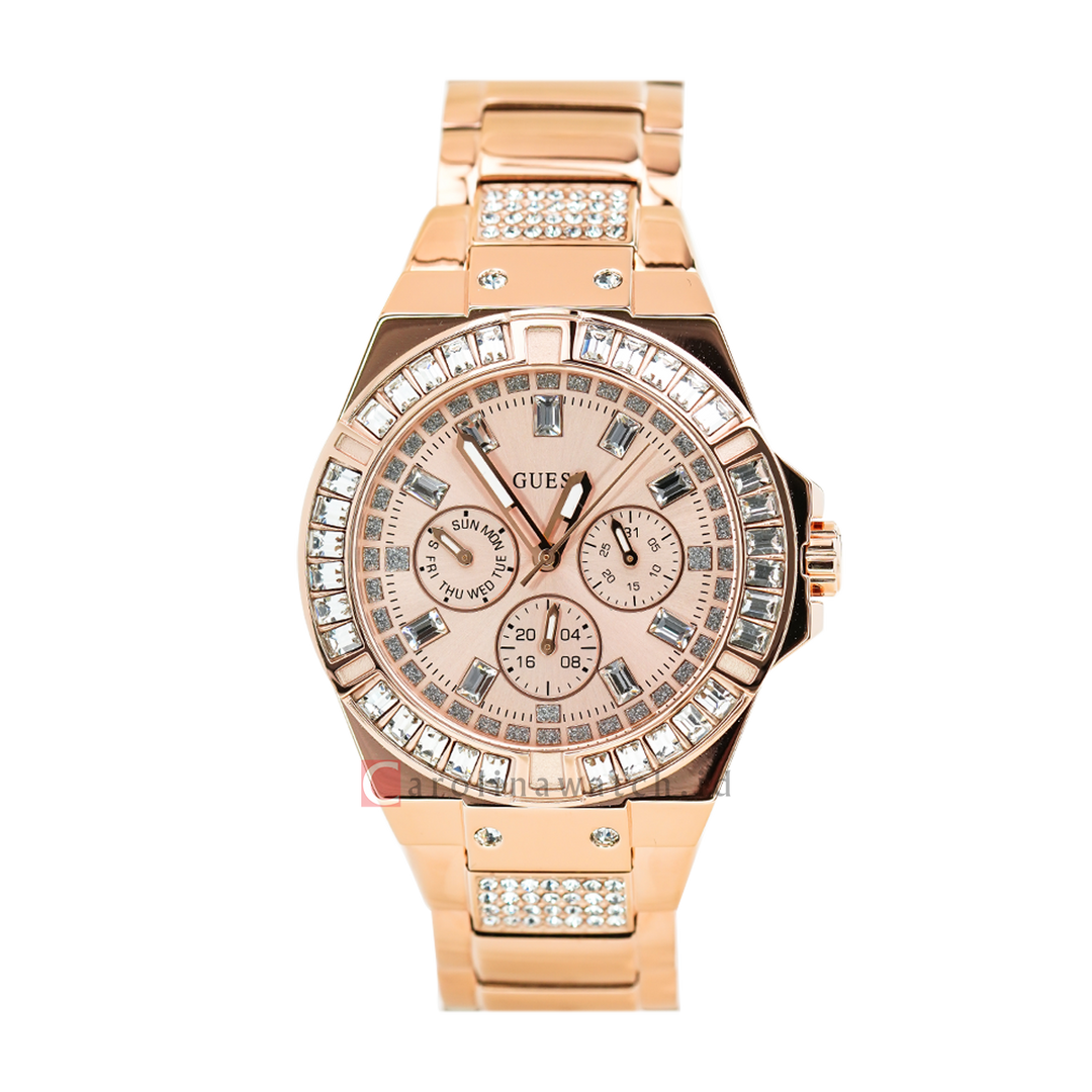 Jam Tangan GUESS W0274L3 Women Rose Gold Dial Rose Gold Stainless Steel Strap