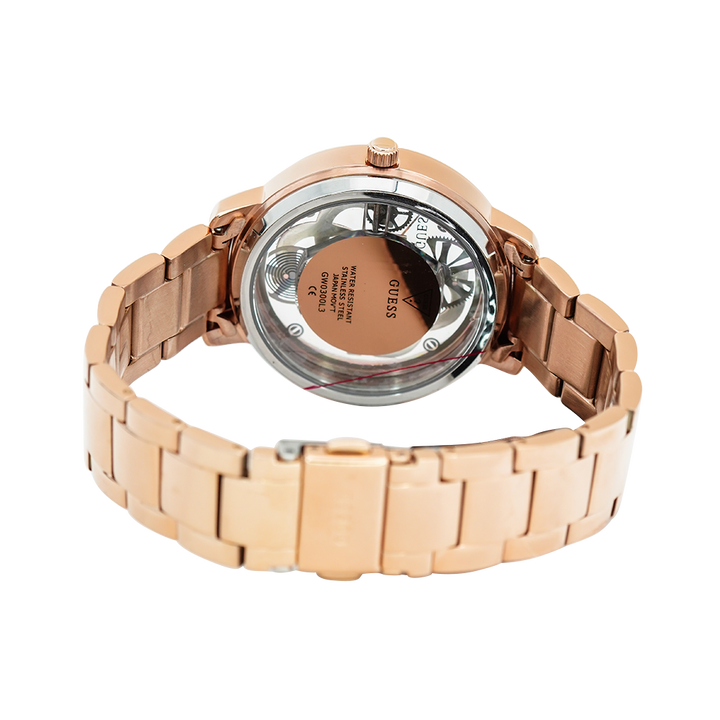 Jam Tangan GUESS W0300L3 Women Analog Dial Rose Gold Stainless Steel Strap