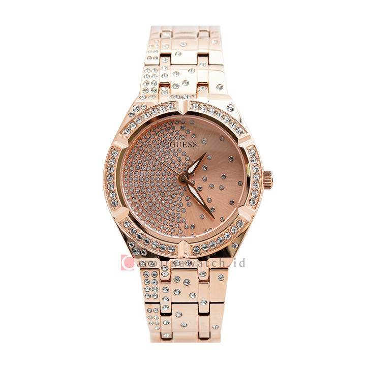 Jam Tangan GUESS W0312L3 Women Rose Gold Dial Rose Gold Stainless Steel Strap