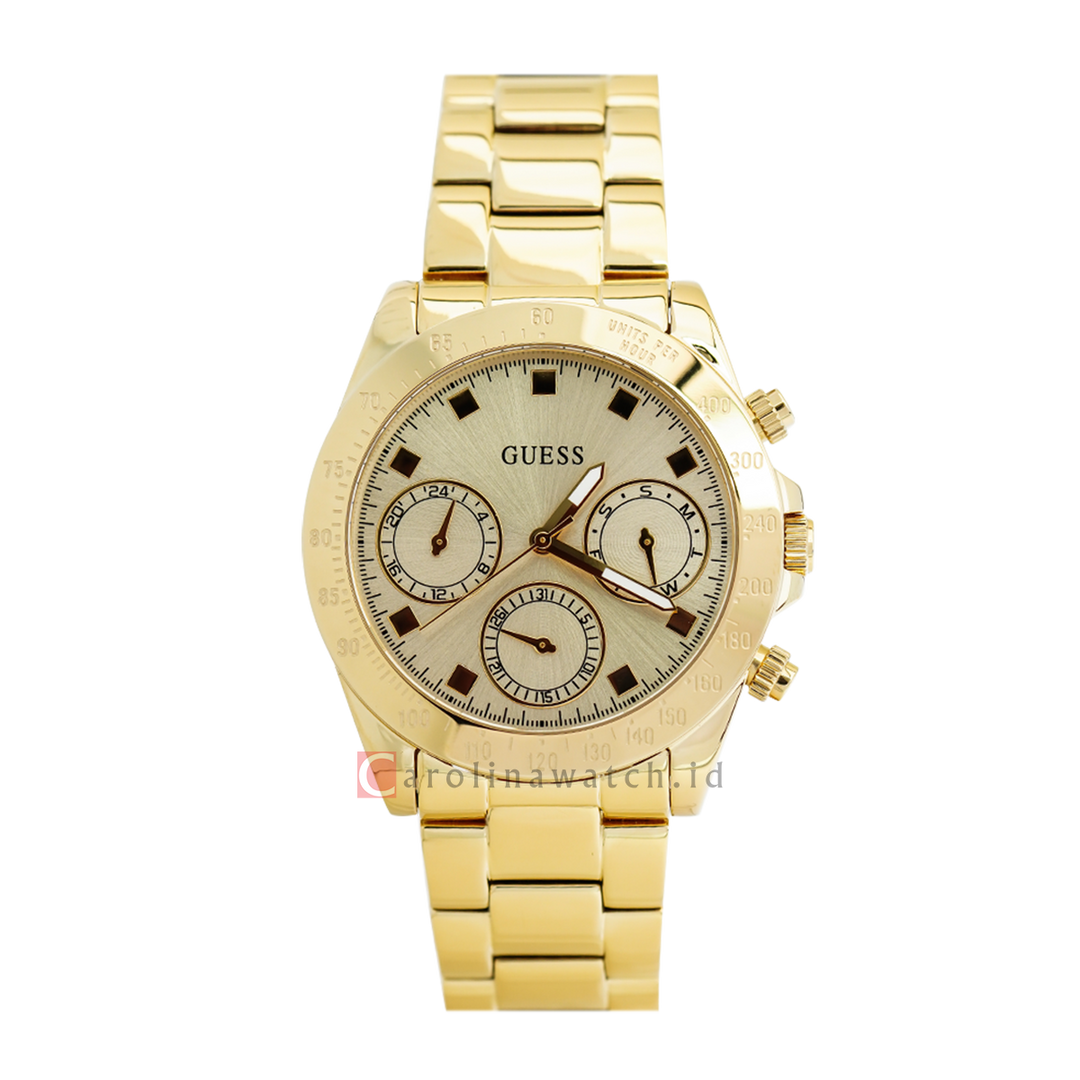 Jam Tangan GUESS W0314L2 Women Gold Dial Gold Stainless Steel Strap