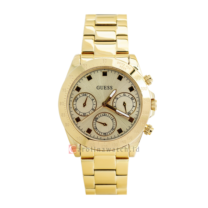 Jam Tangan GUESS W0314L2 Women Gold Dial Gold Stainless Steel Strap