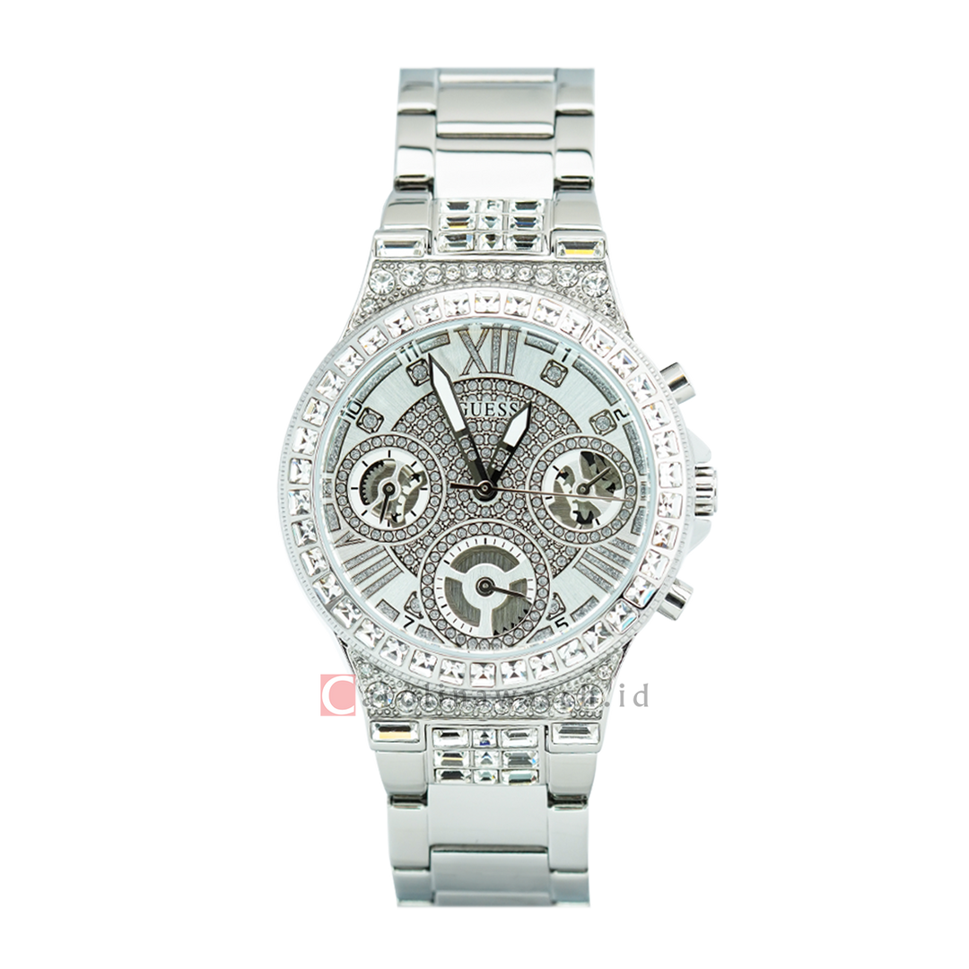 Jam Tangan GUESS W0320L1 Women Silver Dial Stainless Steel Strap