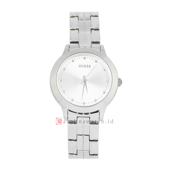 Jam Tangan GUESS W0989L1 Women Silver Dial Stainless Steel Strap