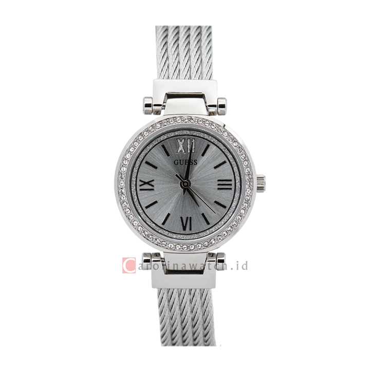 Jam Tangan GUESS W1009L1 Women Grey Dial Stainless Steel Strap