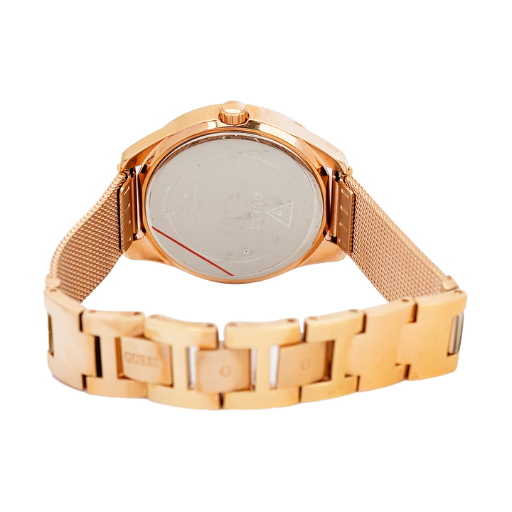 Jam Tangan GUESS Tri Glitz W1142L4 Women Year-Round Rose Gold Dial Rose Gold Stainless Steel Strap