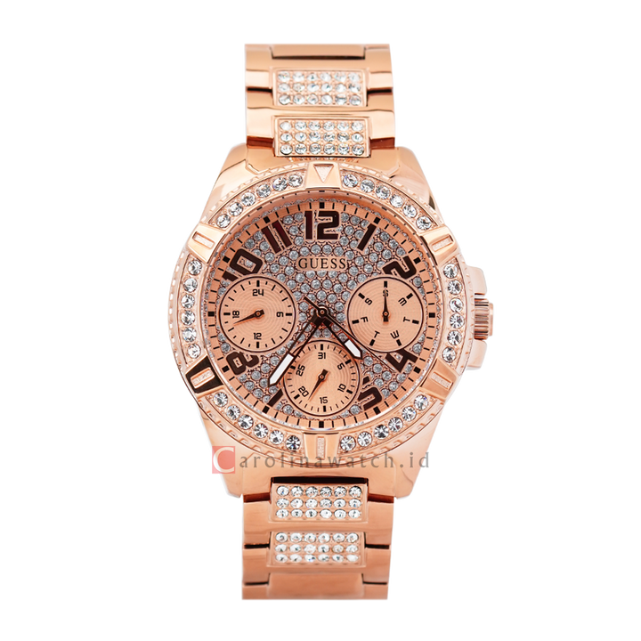 Jam Tangan GUESS Frontier W1156L3 Women Rose Gold Dial Rose Gold Stainless Steel Strap