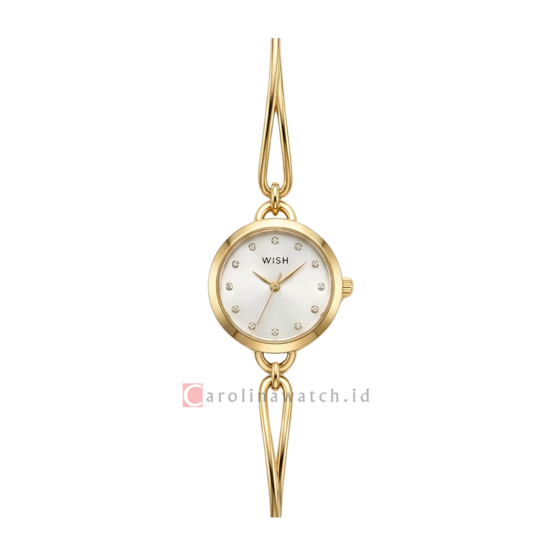Jam Tangan WISH Cathy WI002-2G10B10 Women Silver White Dial Gold Stainless Steel & Copper Strap