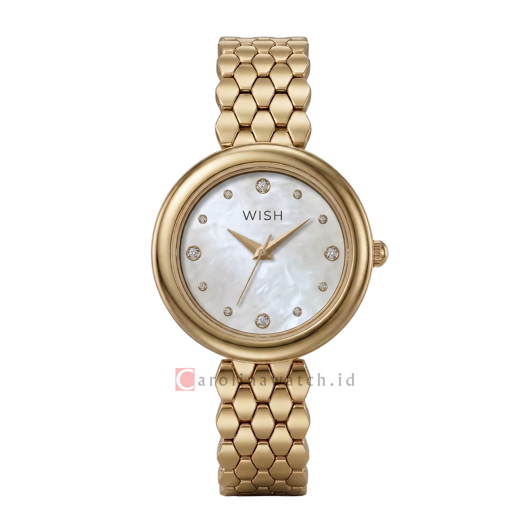 Jam Tangan WISH Hazel WI003-2G10B10 Women MOP Dial Gold Alloy Strap