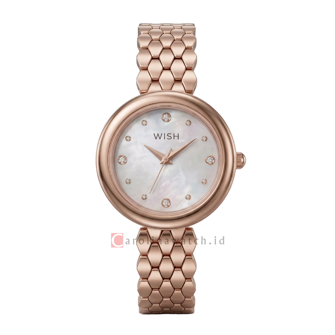 Jam Tangan WISH Hazel WI003-2RG02B12 Women MOP Dial Rose Gold Alloy Strap