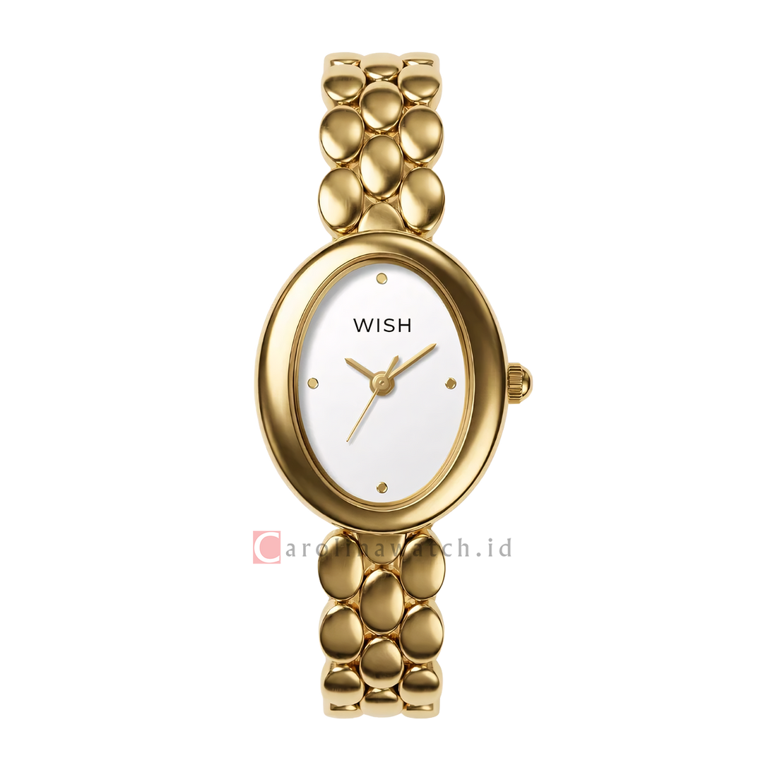 Jam Tangan WISH Thea WI008-2G01B10 Women White Dial Gold Alloy Strap