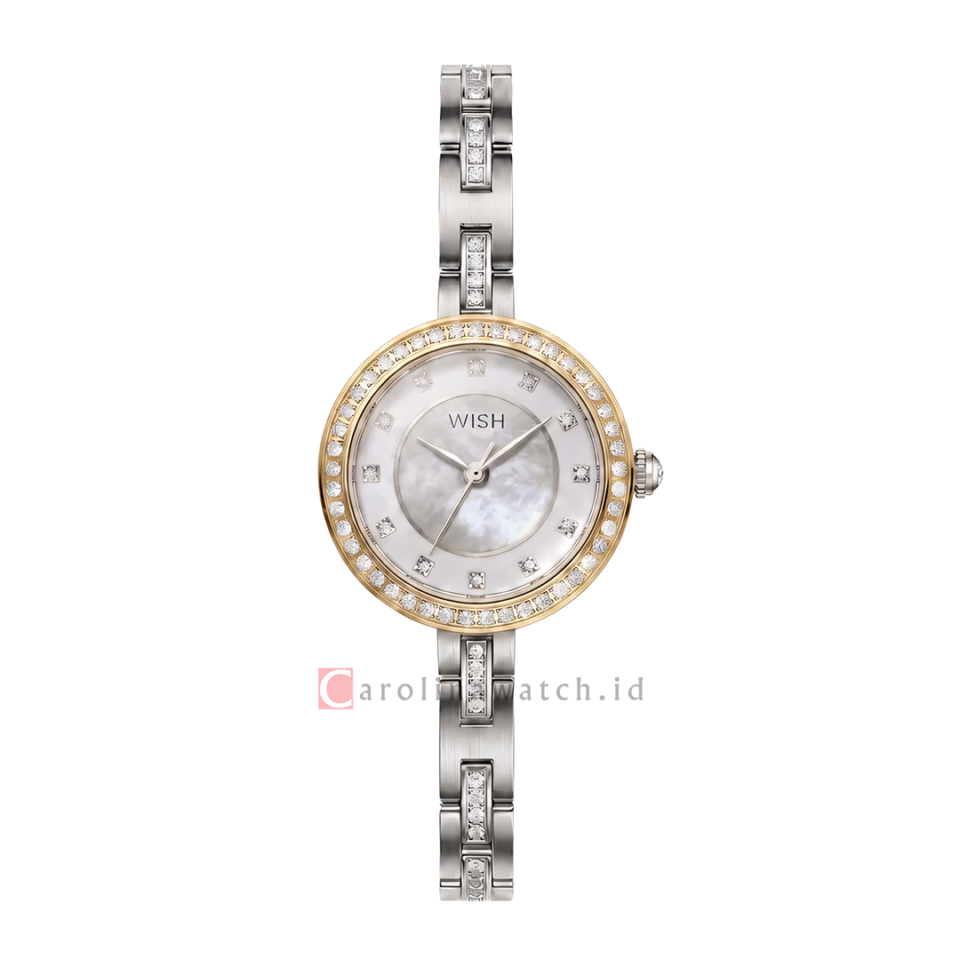 Jam Tangan WISH Lara WI010-2G01B02 Women Silver White Dial Silver with Stones Alloy Strap