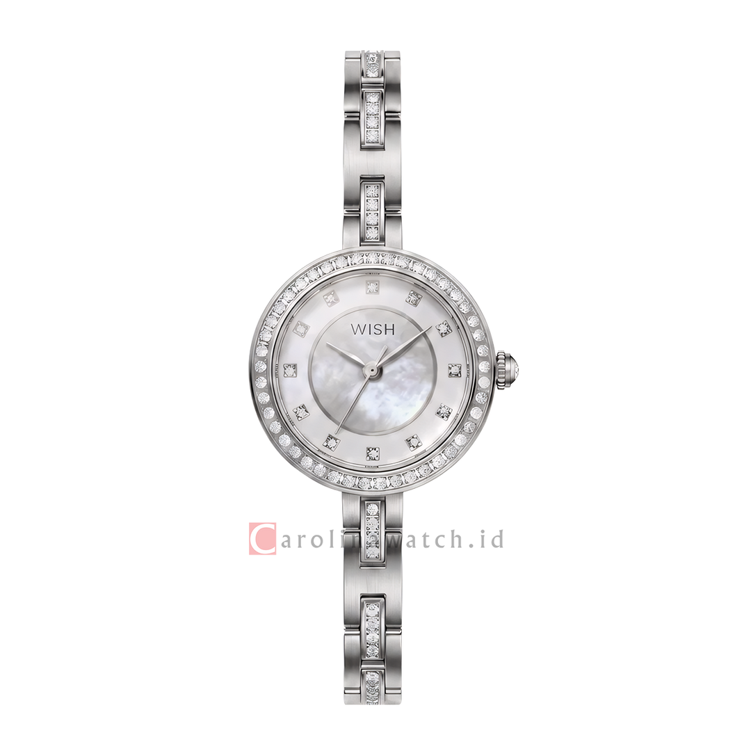 Jam Tangan WISH Lara WI010-2S01B02 Women Silver White Dial Silver with Stones Alloy Strap