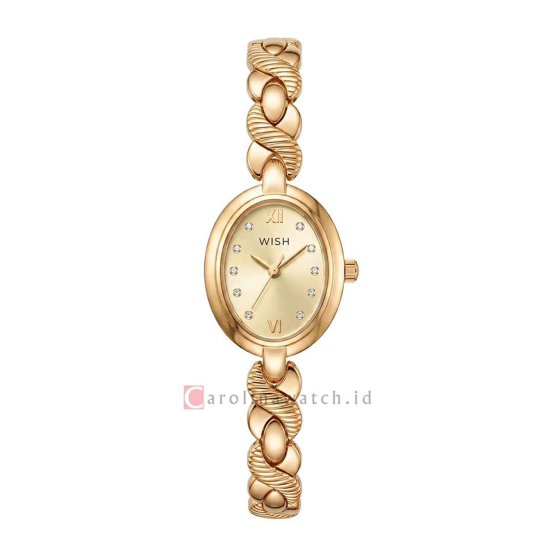 Jam Tangan WISH Ella WI011-2G10B10 Women Gold Dial Gold Alloy Strap