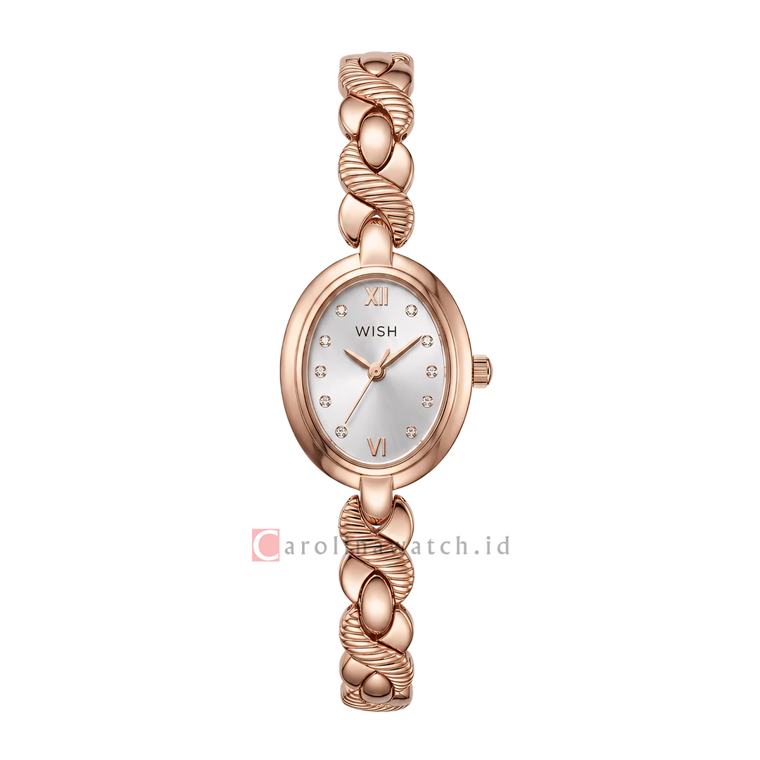 Jam Tangan WISH Ella WI011-2RG02B12 Women Silver Dial Rose Gold Alloy Strap
