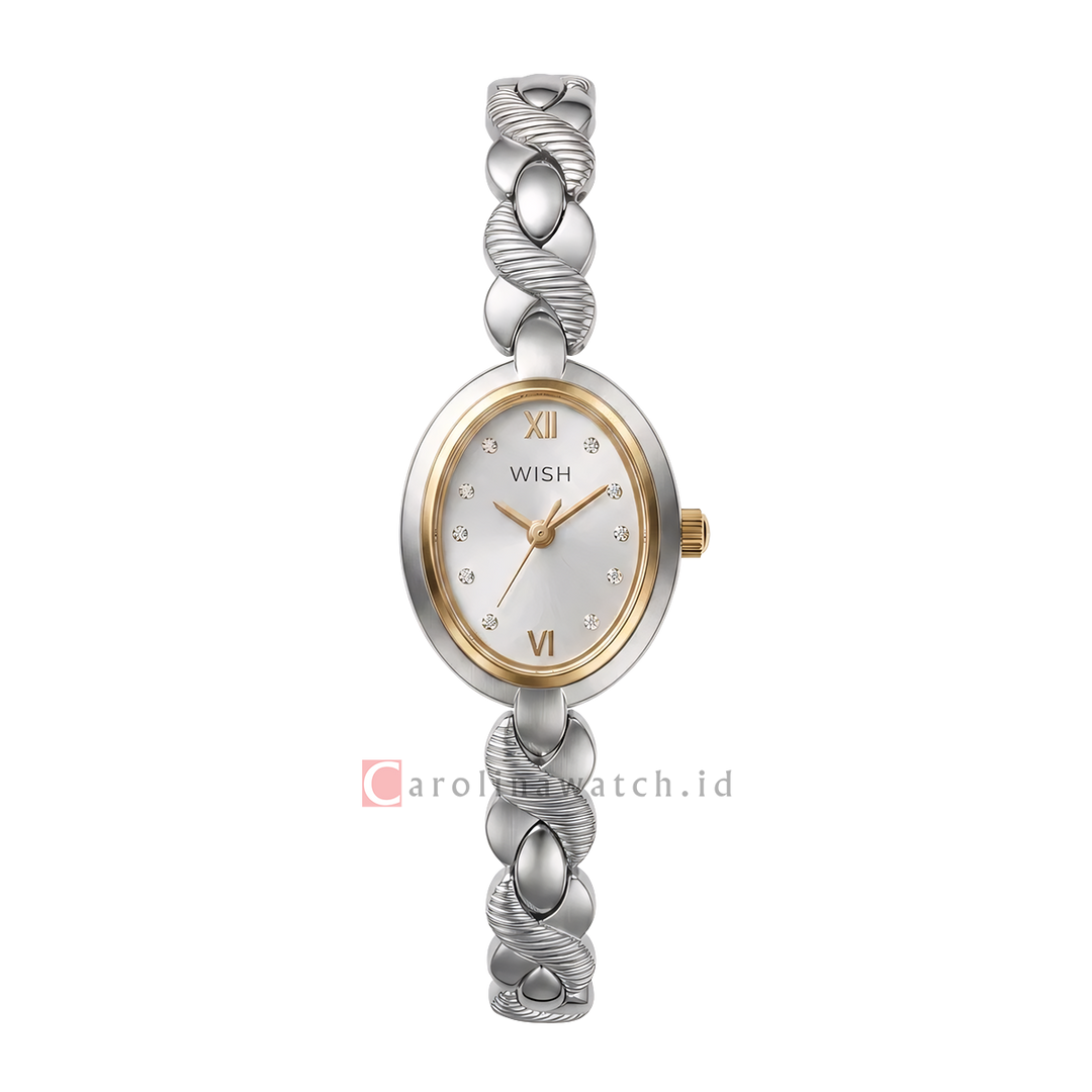 Jam Tangan WISH Ella WI011-2SG02B02 Women Silver Dial Alloy Strap
