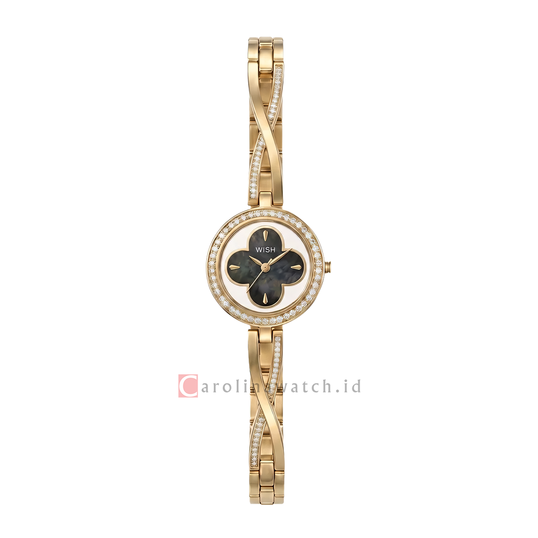 Jam Tangan WISH Amber WI013-2G03B10 Women Analog Dial Gold Alloy Strap