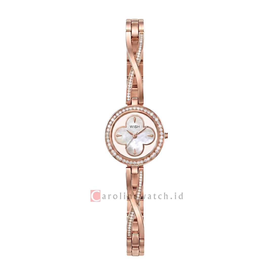 Jam Tangan WISH Amber WI013-2RG01B12 Women Analog Dial Rose Gold Alloy Strap
