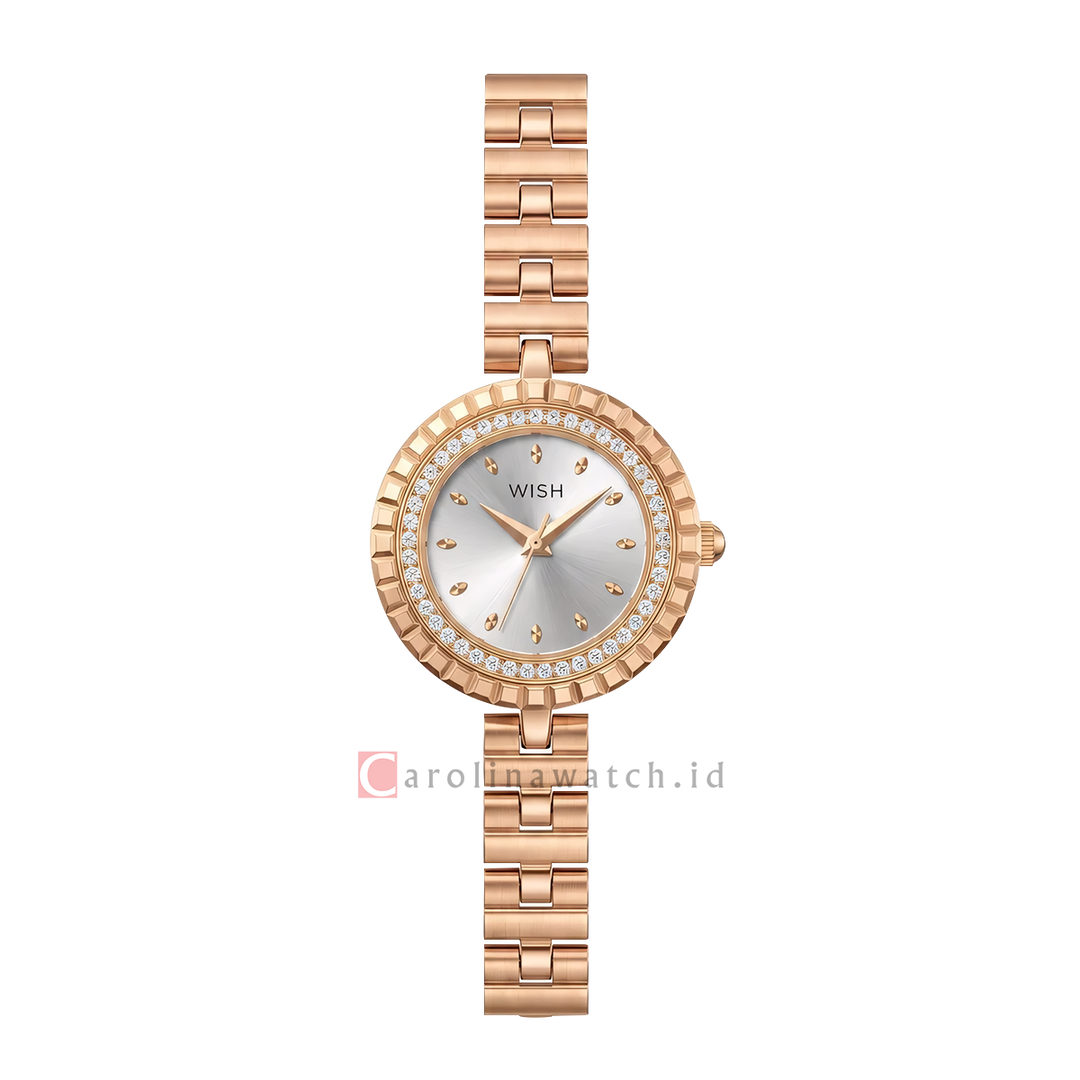 Jam Tangan WISH Macy WI014-2RG02B12 Women Silver Dial Rose Gold Alloy Strap
