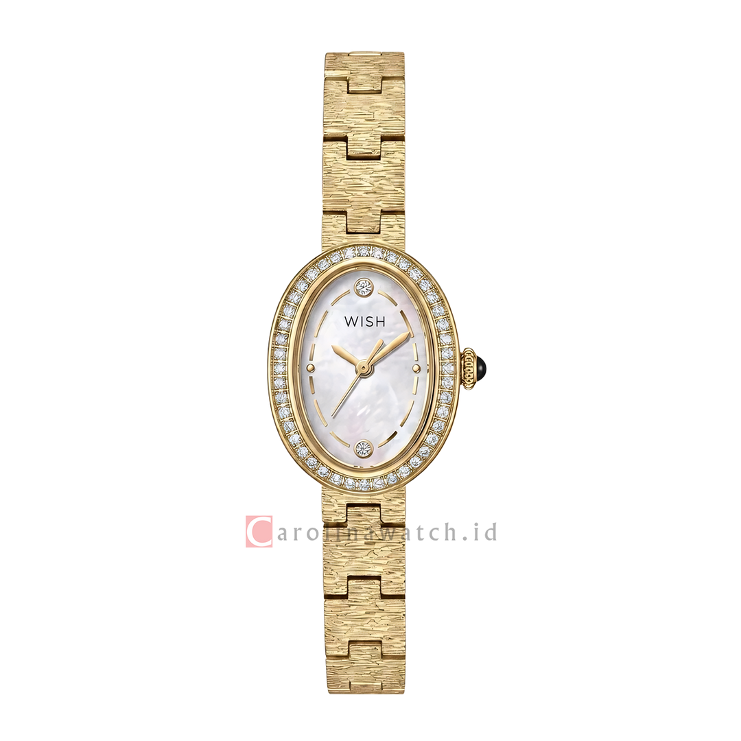 Jam Tangan WISH Scarlett WI015-2G01B10 Women White Dial Gold Alloy Strap