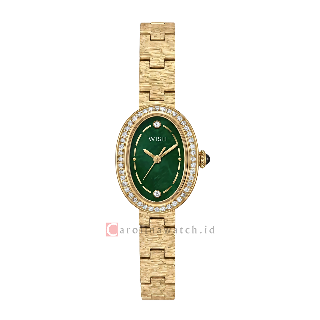 Jam Tangan WISH Scarlett WI015-2G06B10 Women Green Dial Gold Alloy Strap