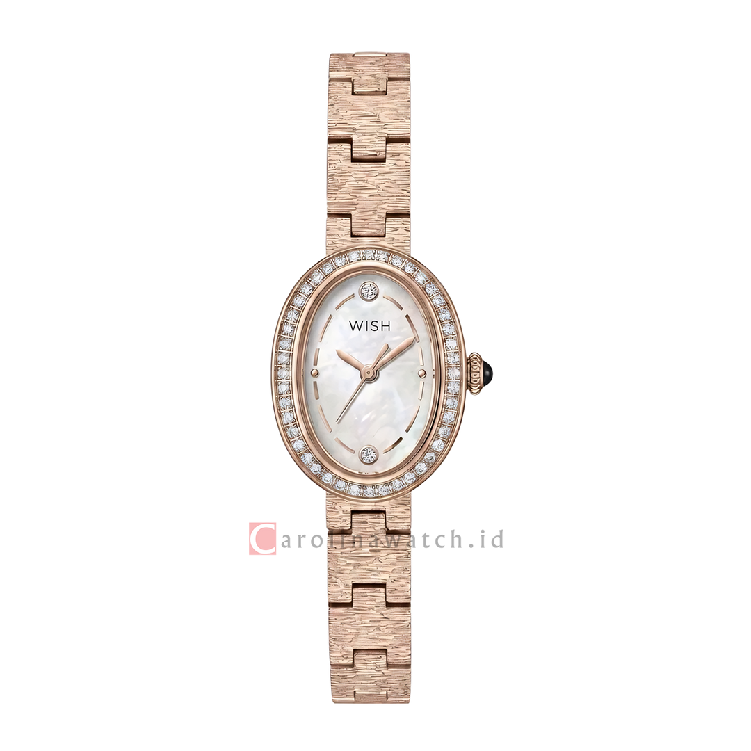 Jam Tangan WISH Scarlett WI015-2RG01B12 Women White Dial Rose Gold Alloy Strap