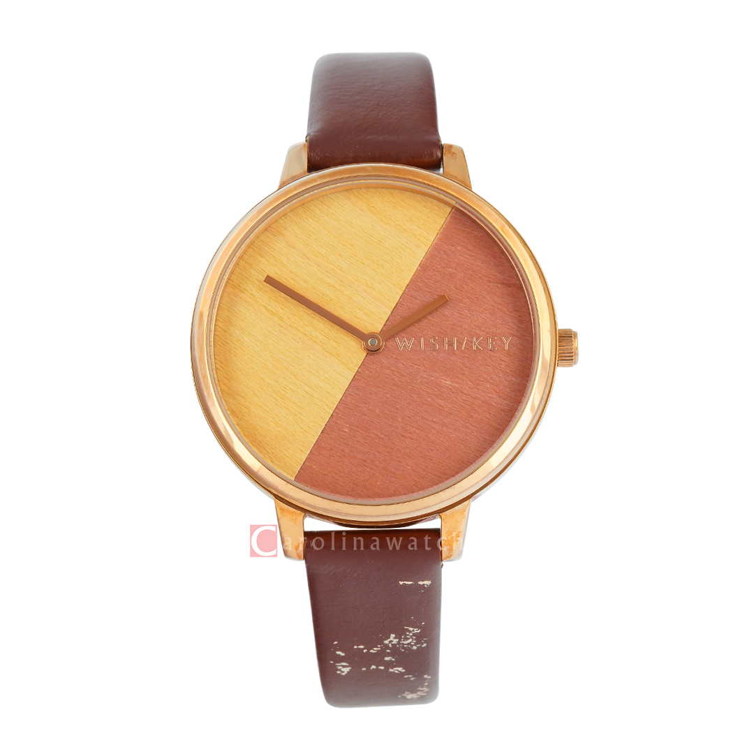 Jam Tangan WISH/KEY WK1010RG/06 Women Analog Dial Leather Strap