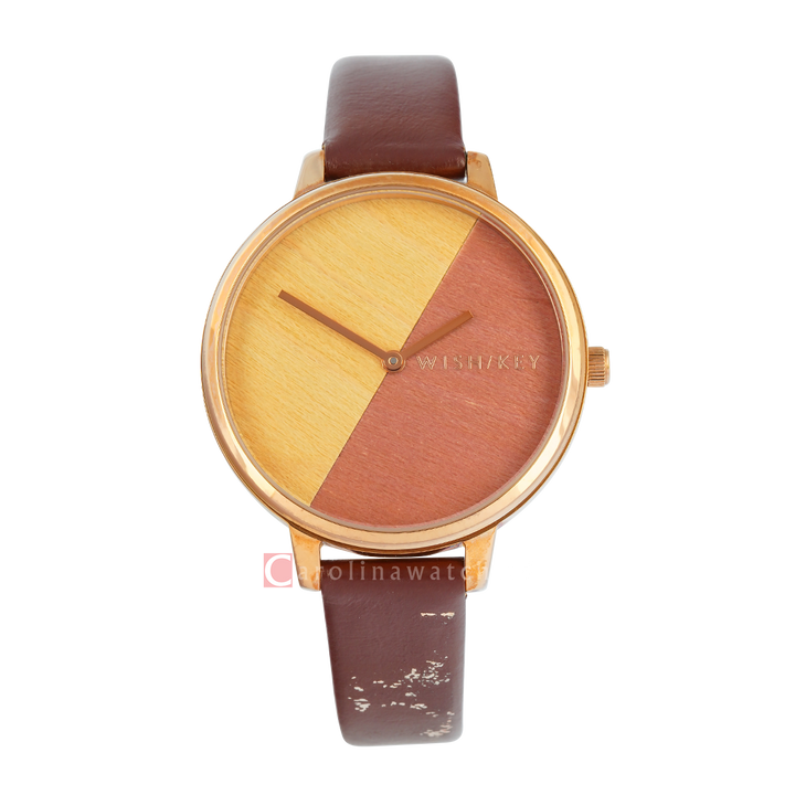 Jam Tangan WISH/KEY WK1010RG/06 Women Analog Dial Leather Strap