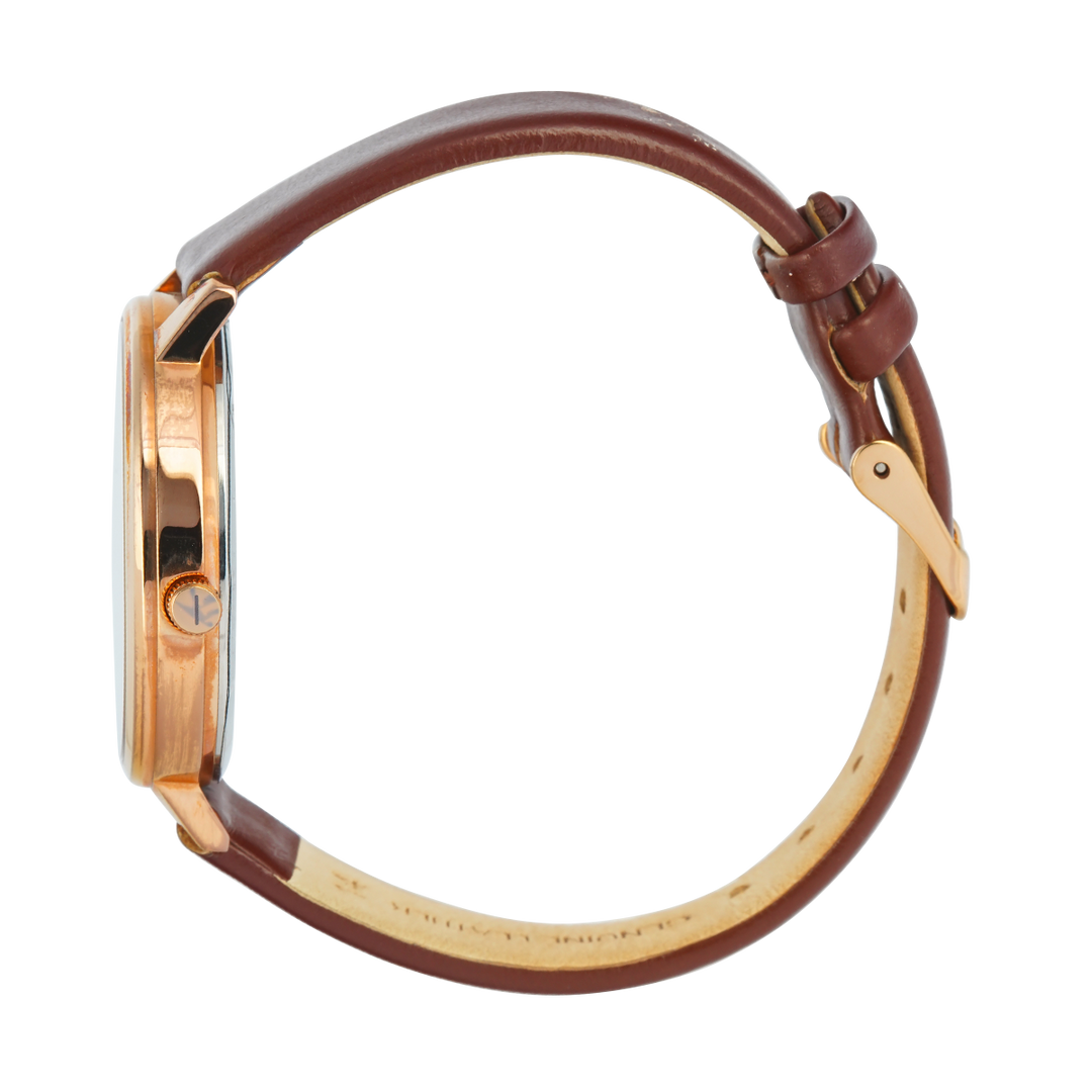 Jam Tangan WISH/KEY WK1010RG/06 Women Analog Dial Leather Strap