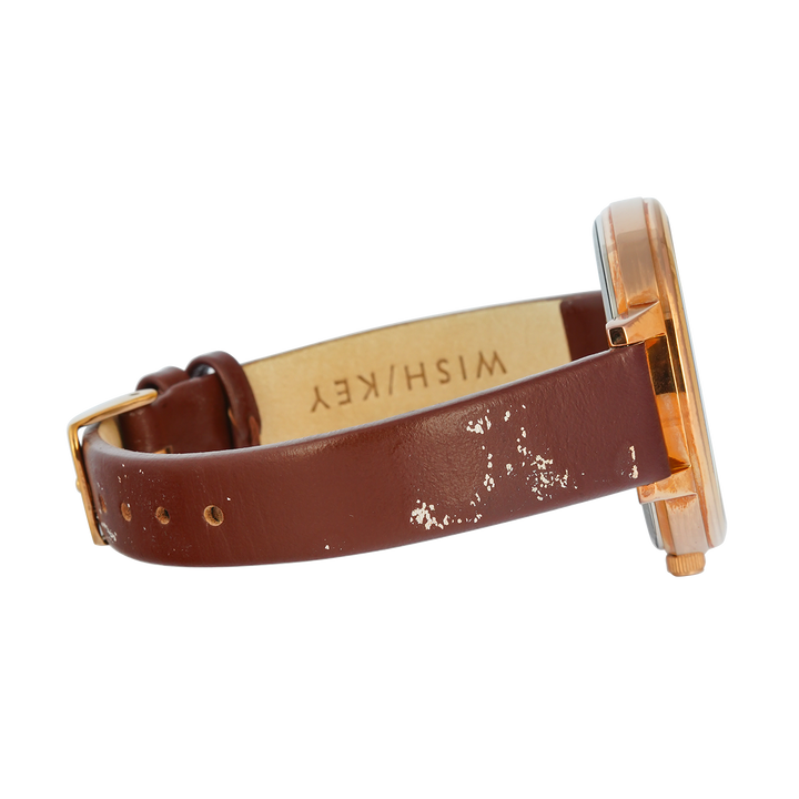 Jam Tangan WISH/KEY WK1010RG/06 Women Analog Dial Leather Strap