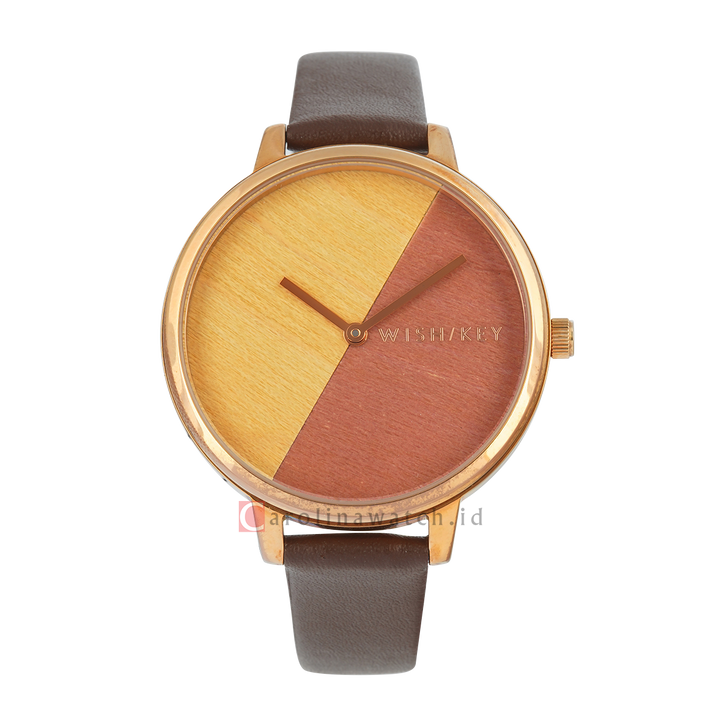 Jam Tangan WISH/KEY WK1010RG/06 Women Analog Dial Leather Strap
