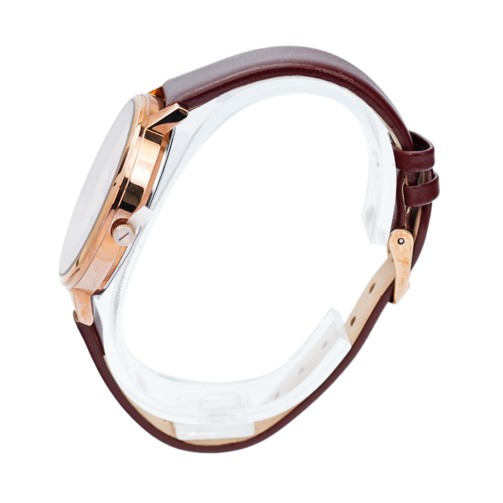 Jam Tangan WISH/KEY WK1010RG/06 Women Analog Dial Leather Strap