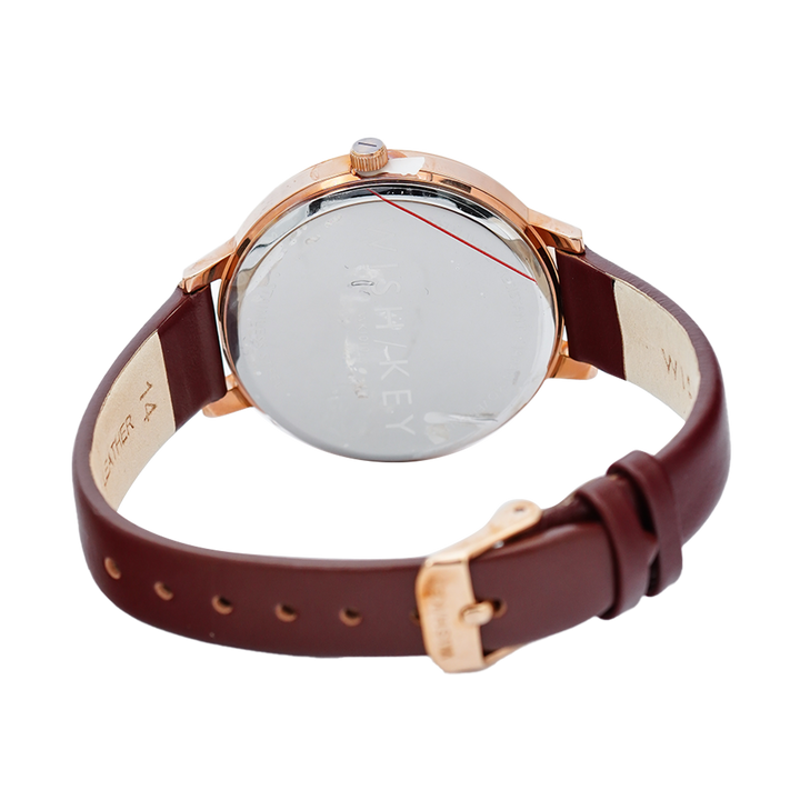 Jam Tangan WISH/KEY WK1010RG/06 Women Analog Dial Leather Strap