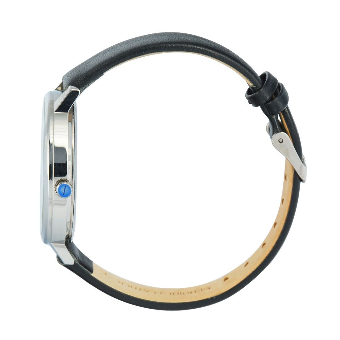 Jam Tangan WISH/KEY WK1010S/03 Women Analog Dial Black Leather Strap