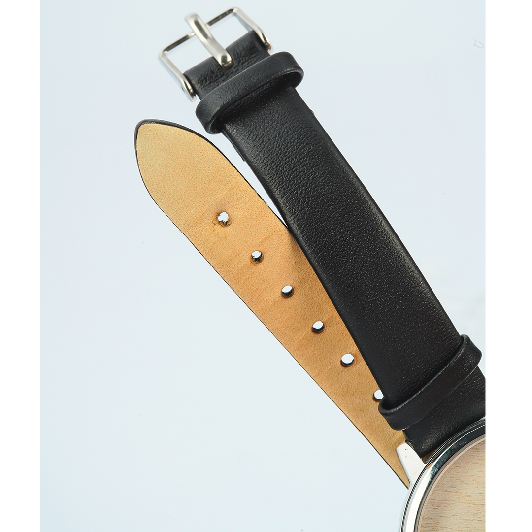 Jam Tangan WISH/KEY WK1010S/03 Women Analog Dial Black Leather Strap