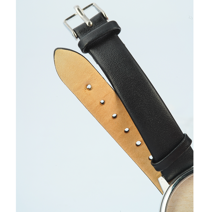 Jam Tangan WISH/KEY WK1010S/03 Women Analog Dial Black Leather Strap