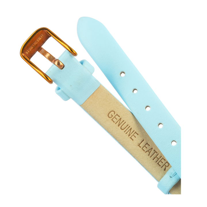 Jam Tangan WISH/KEY Sophia WK2018RG/05 Women Analog Dial Blue Leather Strap