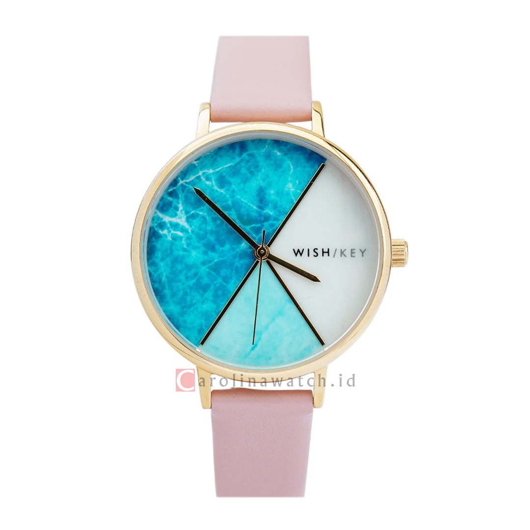 Jam Tangan WISH/KEY WK4004G/15 Women Analog Dial Pink Leather Strap