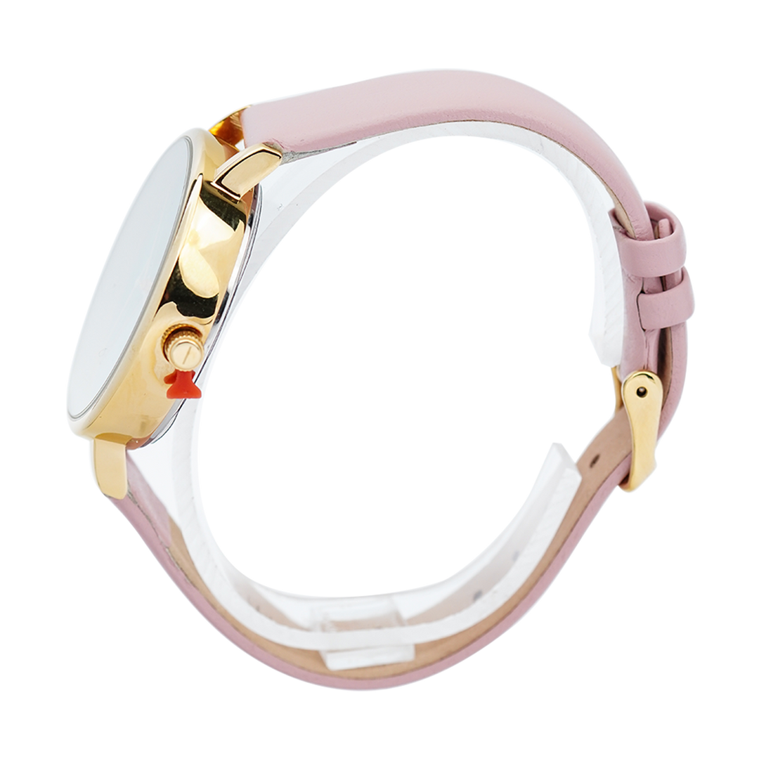 Jam Tangan WISH/KEY WK4004G/15 Women Analog Dial Pink Leather Strap