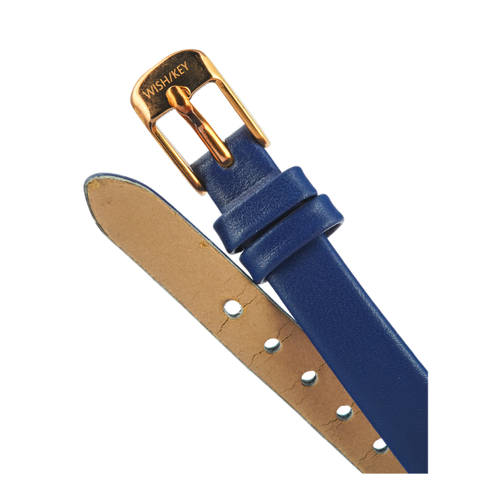 Jam Tangan WISH/KEY Abigail WK5001RG/04 Women Analog Dial Blue Leather Strap