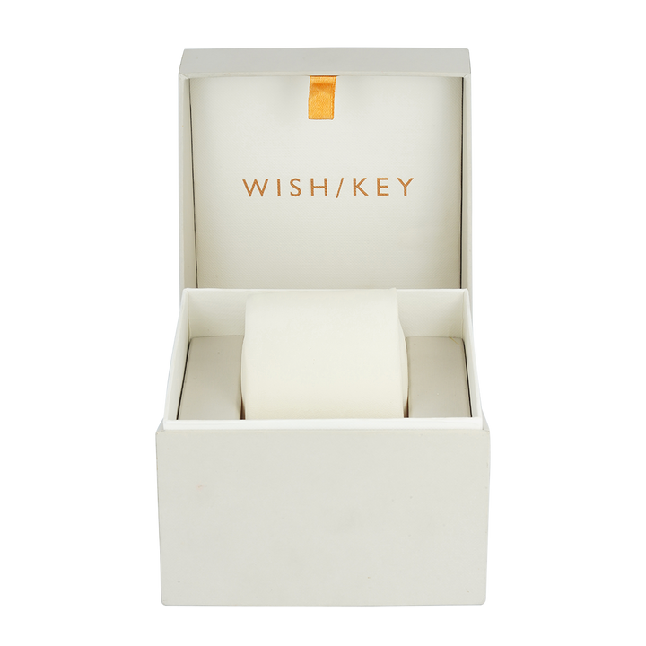 Jam Tangan WISH/KEY Abigail WK5001RG/04 Women Analog Dial Blue Leather Strap