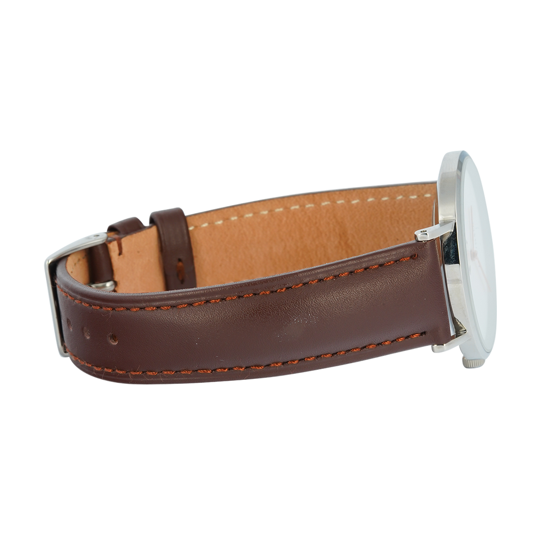 Jam Tangan WISH/KEY Poppy WK6012S/03D Women White Dial Black Leather Strap